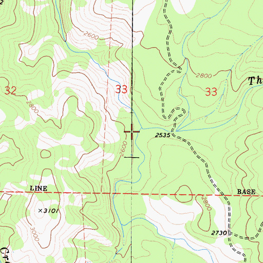 Topographic Map of Thompson Creek, CA