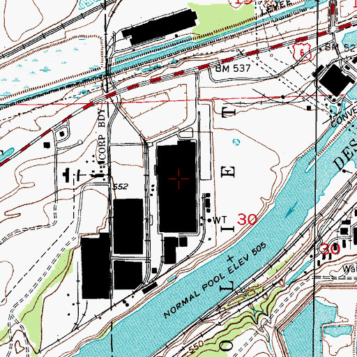 Topographic Map of Caterpillar Fire Department, IL