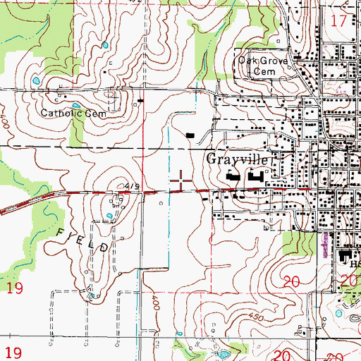 Topographic Map of Little Wabash Fire Protection District, IL