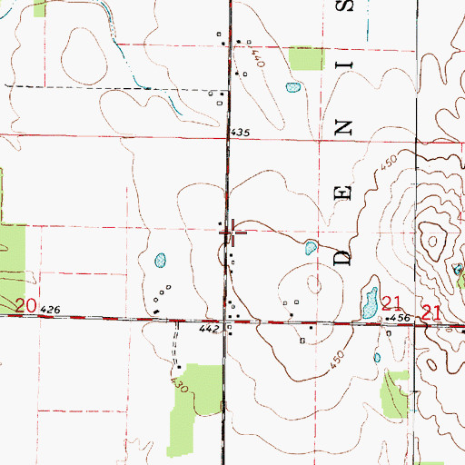 Topographic Map of Denison Fire Protection District Station 2, IL