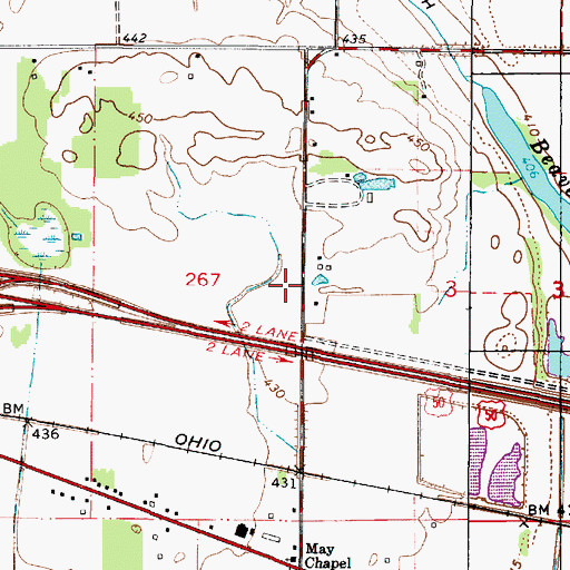 Topographic Map of Lawrence - Allison Fire Protection District Station 2, IL