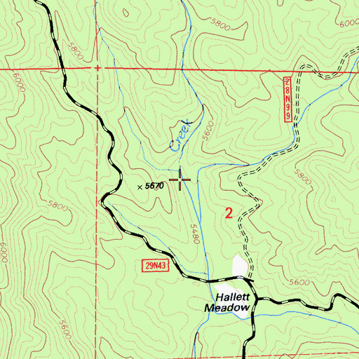 Topographic Map of Thompson Creek, CA