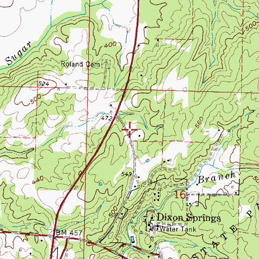 Topographic Map of Rural Pope County Fire Protection District Station 1, IL