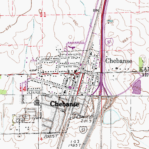 Topographic Map of Otto Township Fire Protection District, IL