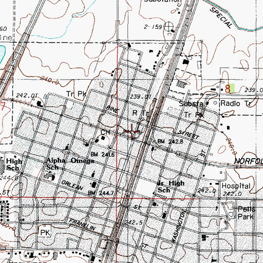 Topographic Map of Paxton Fire Protection District, IL