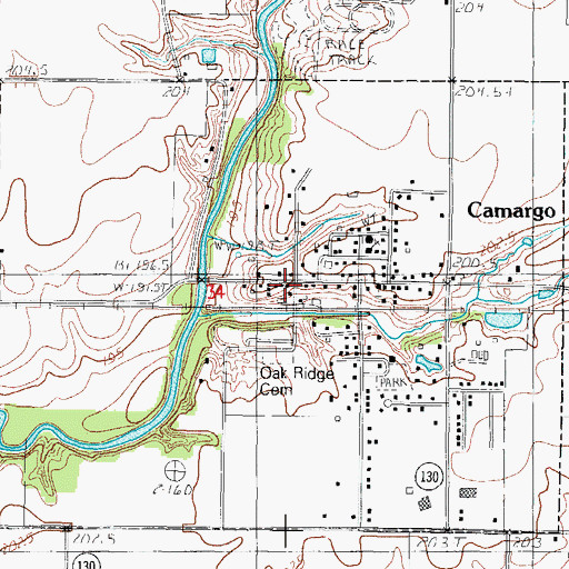 Topographic Map of Camargo Countryside Fire Protection District Camargo, IL