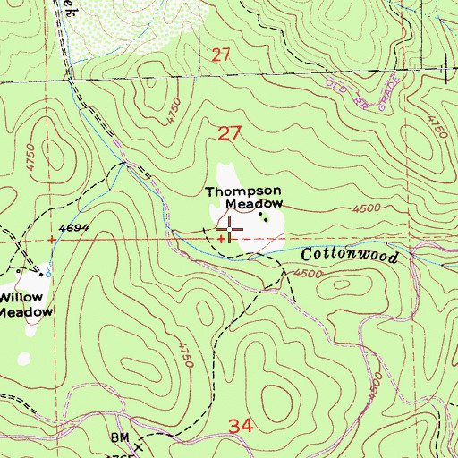Topographic Map of Thompson Meadow, CA