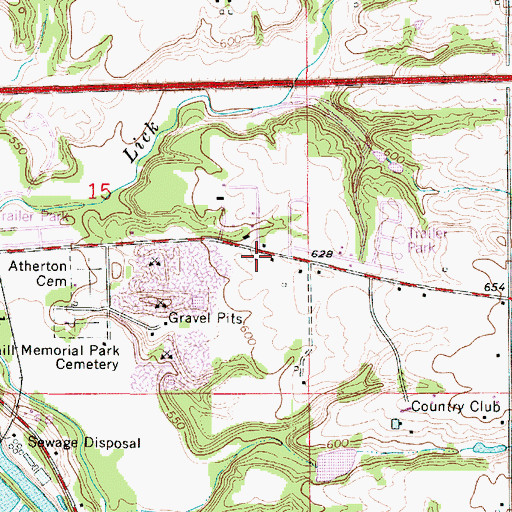 Topographic Map of Lynch Fire Protection District Perrysville Station, IL