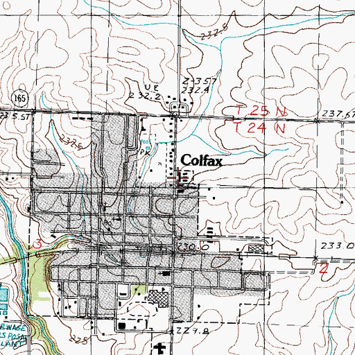 Topographic Map of Colfax Fire Department, IL