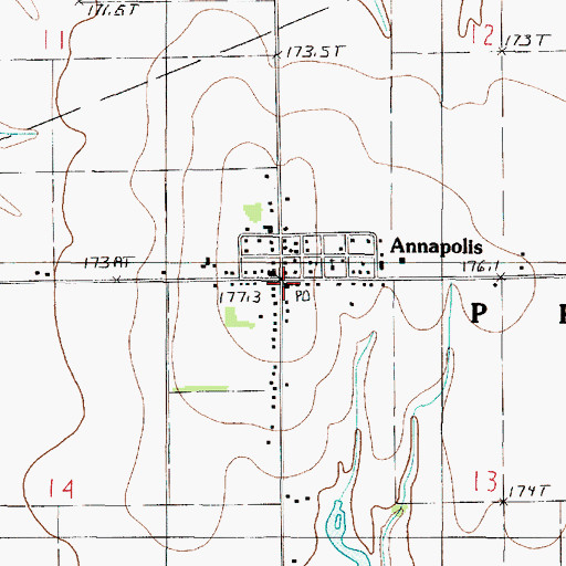 Topographic Map of Prairie - Licking Fire Protection District, IL