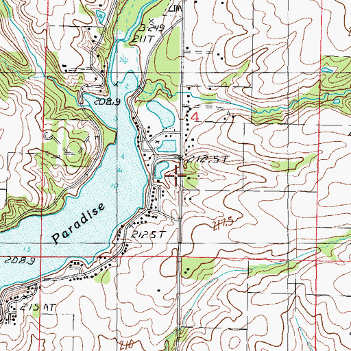 Topographic Map of Wabash Fire Protection District, IL
