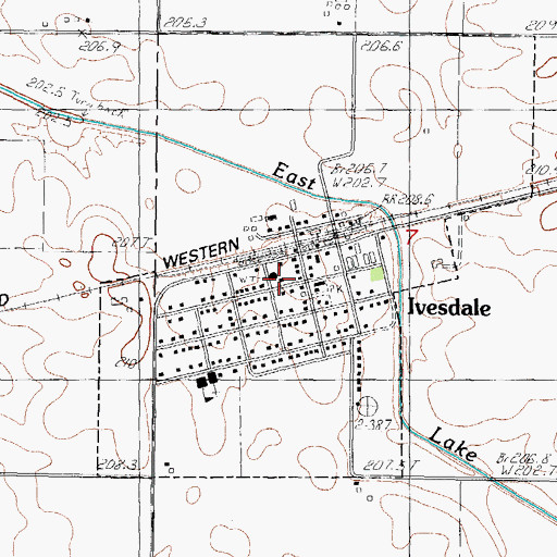 Topographic Map of Ivesdale Fire Protection District, IL