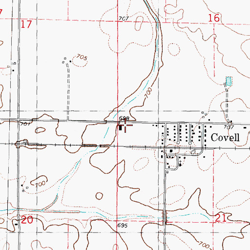 Topographic Map of Dale Township Fire Protection District Covell Station, IL