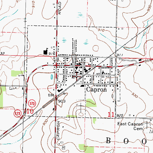 Topographic Map of Boone County Fire Protection District 1, IL