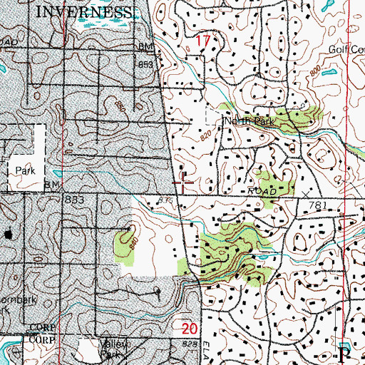 Topographic Map of Palatine Rural Fire Protection District, IL