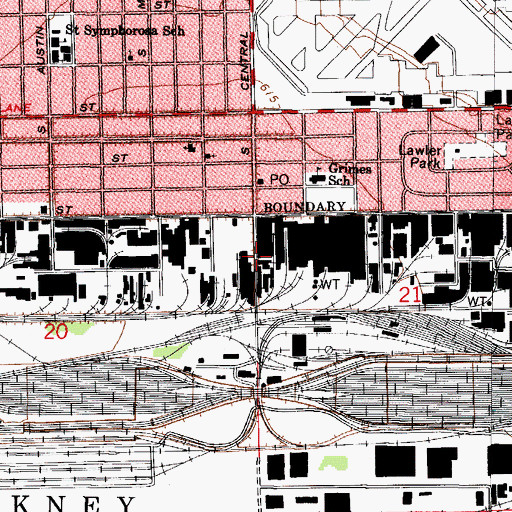 Topographic Map of Bedford Park Fire Department Station 2, IL