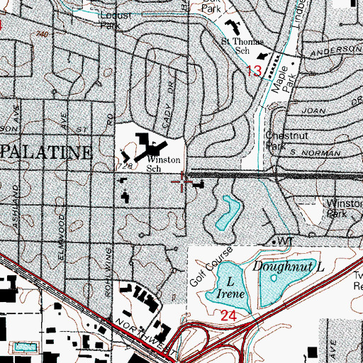 Topographic Map of Palatine Fire Department Station 83, IL
