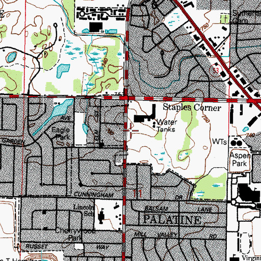 Topographic Map of Palatine Fire Department Station 82, IL