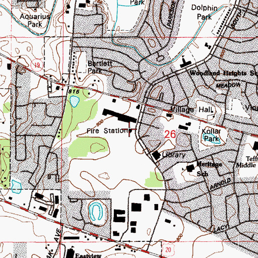 Topographic Map of Streamwood Fire Department Station 1, IL