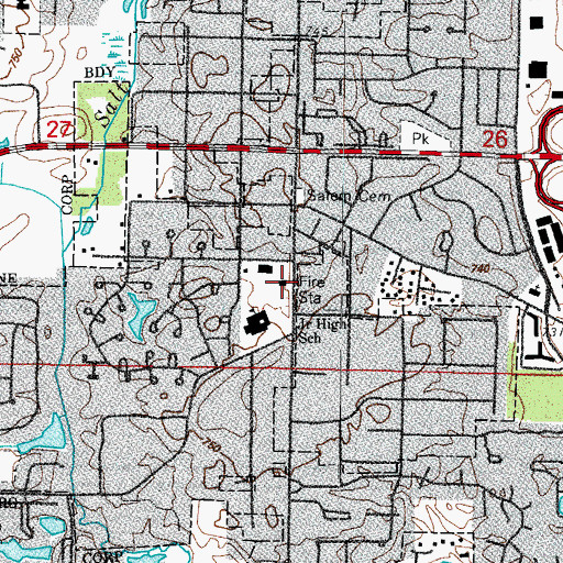 Topographic Map of Rolling Meadows Fire Department Station 16, IL