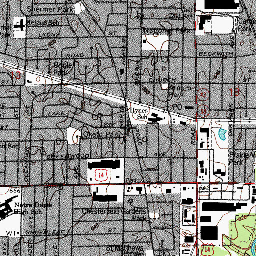Topographic Map of Morton Grove Fire Department - Station 5, IL