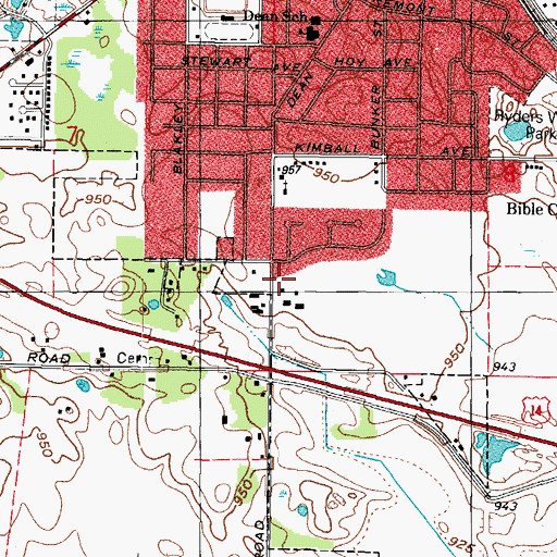 Topographic Map of Woodstock Fire and Rescue District Station 2, IL