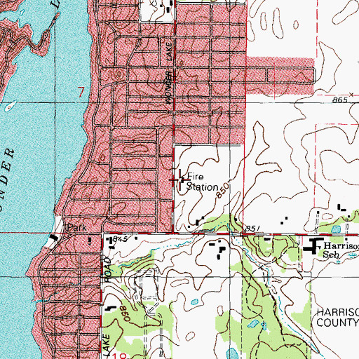 Topographic Map of Wonder Lake Fire Protection District Station 1, IL