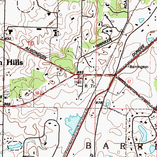 Topographic Map of Barrington Fire Department Station 2, IL