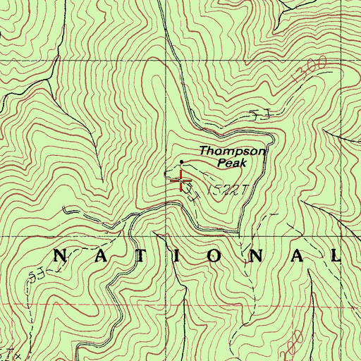 Topographic Map of Thompson Peak, CA