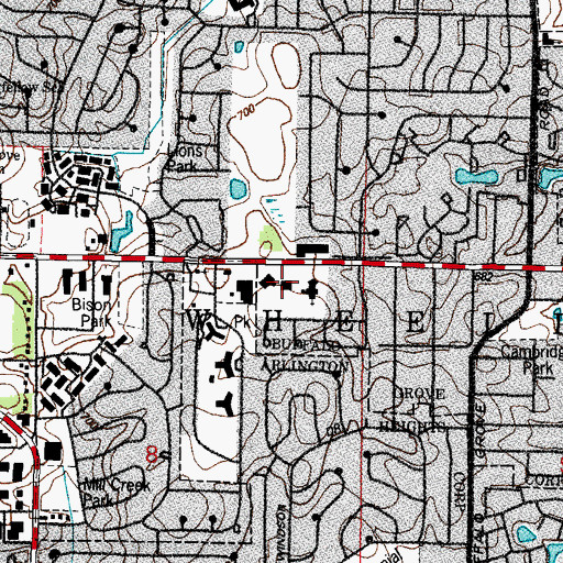 Topographic Map of Buffalo Grove Fire Department Station 25, IL