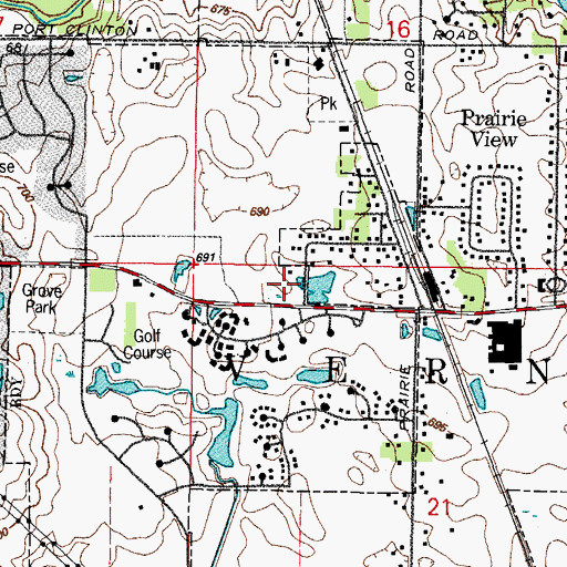 Topographic Map of Buffalo Grove Fire Department Station 27, IL