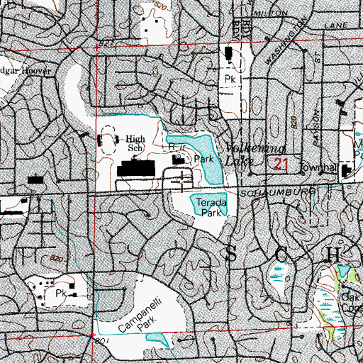 Topographic Map of Schaumburg Fire Department Station 51, IL