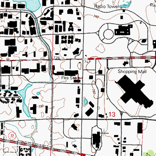 Topographic Map of Schaumburg Fire Department Station 52, IL