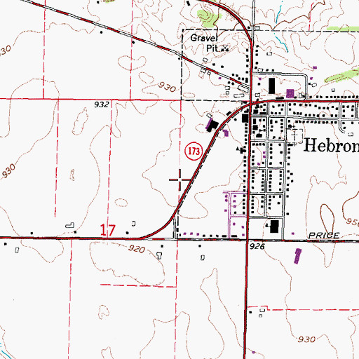 Topographic Map of Hebron - Alden - Greenwood Fire Protection District Station 1, IL