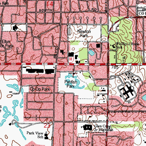 Topographic Map of Glen Ellyn Volunteer Fire Company Station 2, IL