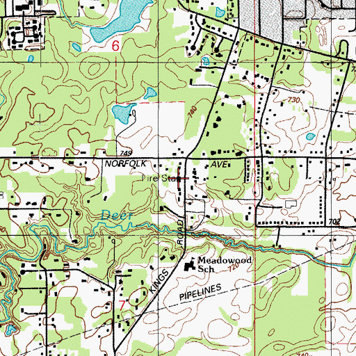 Topographic Map of Steger Estates Fire Protection District, IL