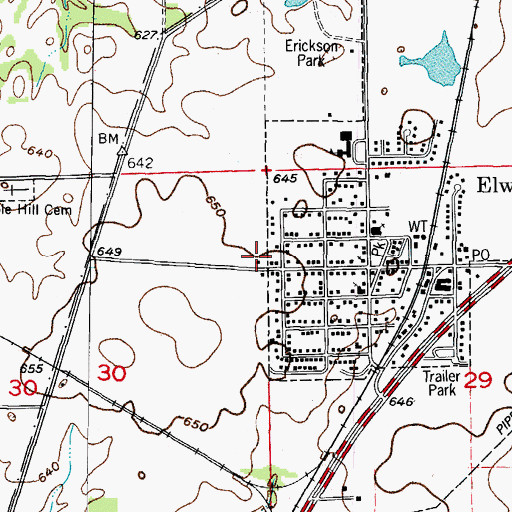 Topographic Map of Elwood Fire Protection District, IL