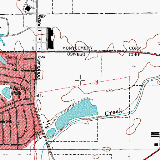Topographic Map of Oswego Fire Protection District Station 2, IL