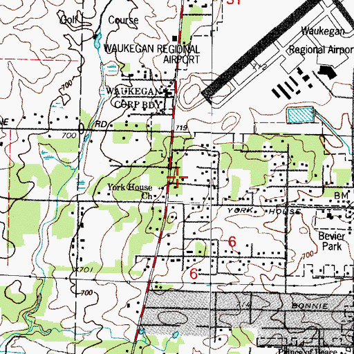 Topographic Map of Waukegan Fire Department Station 5, IL