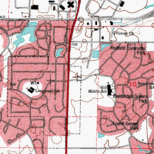 Topographic Map of Naperville Fire Department Station 4, IL