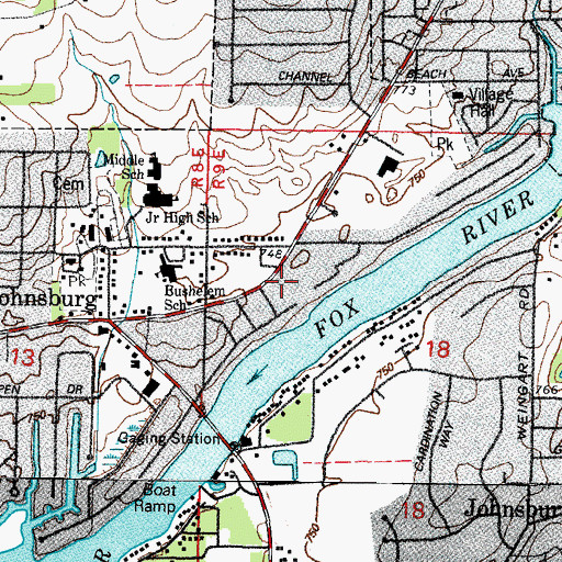 Topographic Map of McHenry Township Fire Protection District Station 2, IL