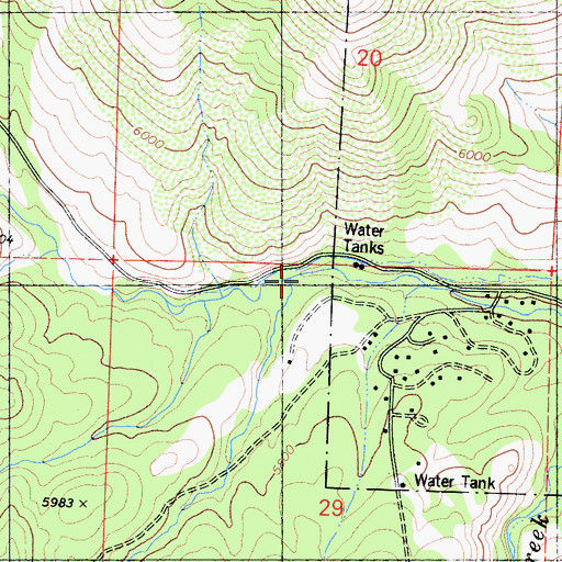 Topographic Map of Thornburg Canyon, CA