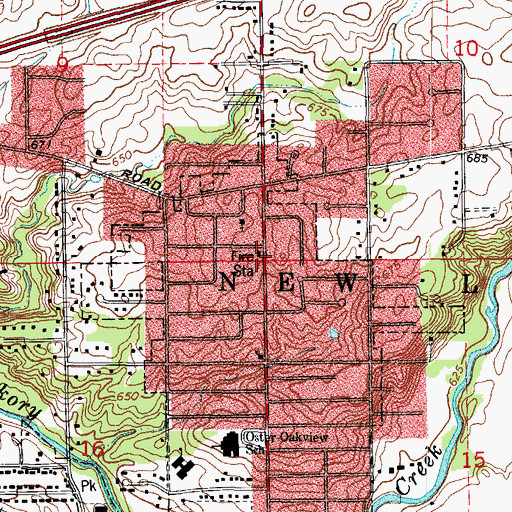 Topographic Map of New Lenox Fire Protection District Station 2, IL