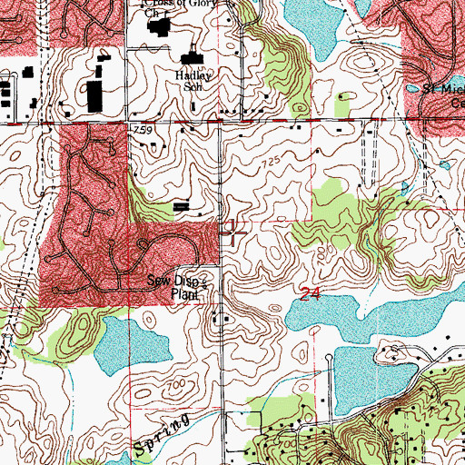 Topographic Map of Homer Township Fire Protection District Station 2, IL