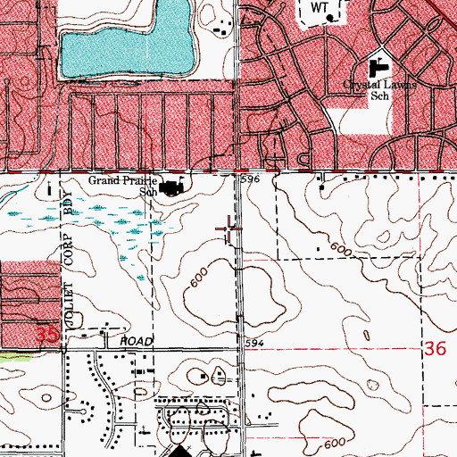 Topographic Map of Joliet Fire Department Station 8, IL