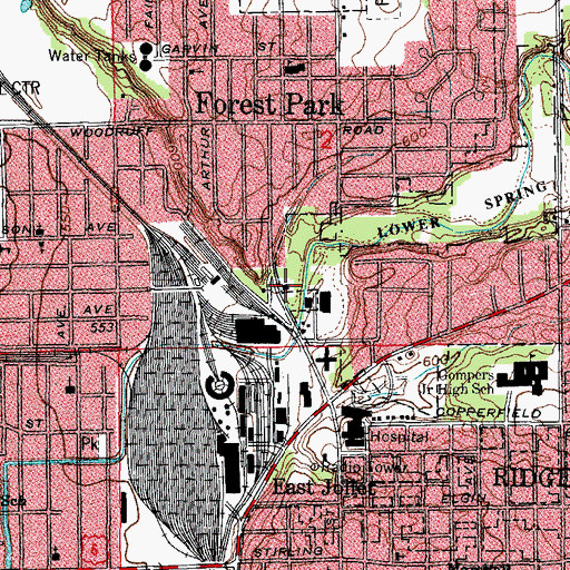Topographic Map of Joliet Fire Department Station 4, IL