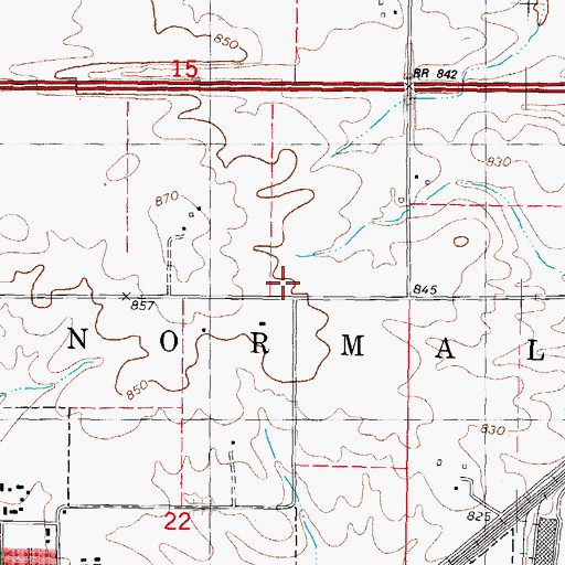 Topographic Map of Normal Fire Department Station 3, IL