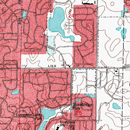 Topographic Map of Carol Stream Fire District Station 27, IL