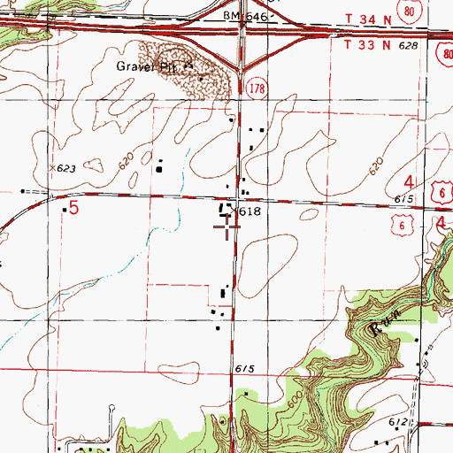 Topographic Map of Utica Community Fire Protection District, IL