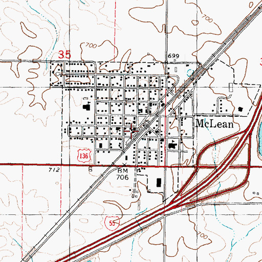 Topographic Map of Mount Hope - Funks Grove Fire Protection District, IL